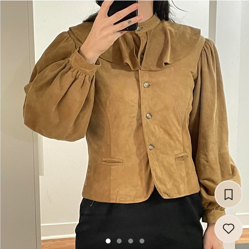 70s suede vintage blouse ✨